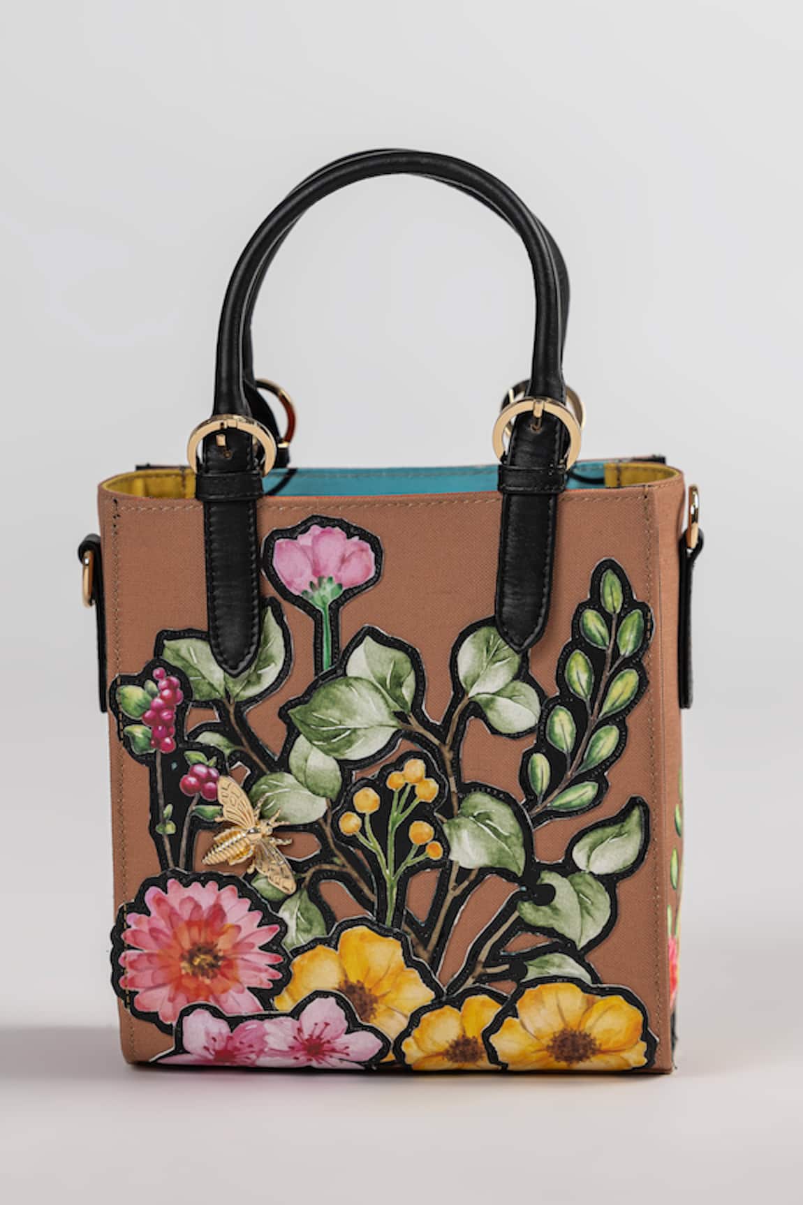 The Garnish Company Fiorentino Cutout Flower Patchwork Tote Bag