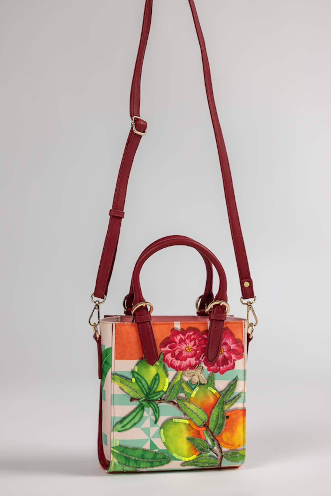 The Garnish Company Melona Mango & Banana Print Dual Strap Tote Bag