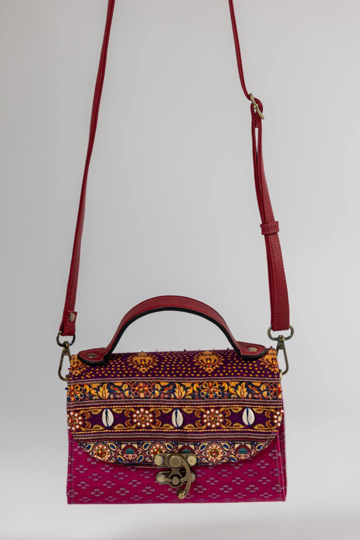 The Garnish Company Avani Bandhej Print Dual Handle Bag