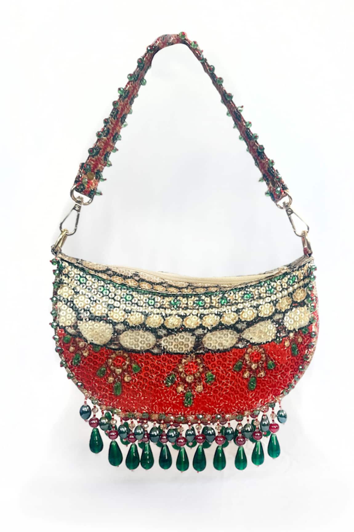 The Garnish Company Shantai Crescent Sequin Bag with Dual Sling