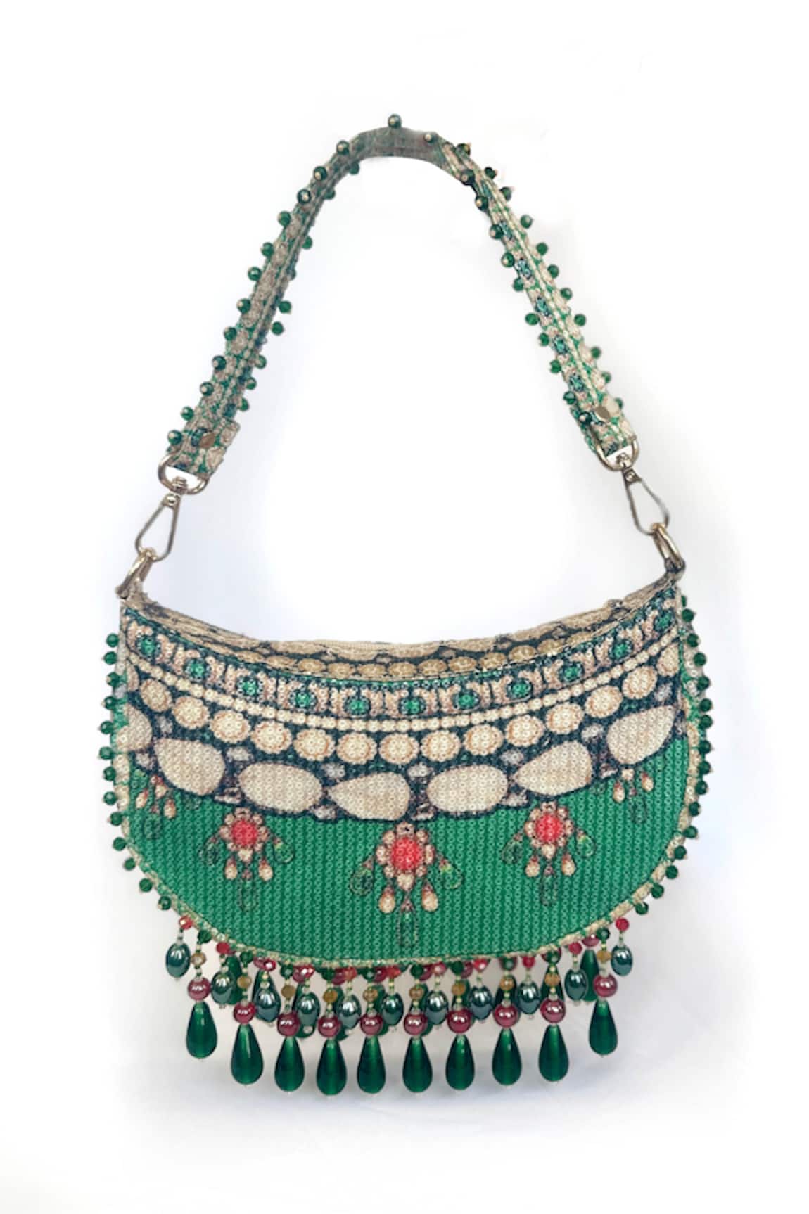 The Garnish Company Shantai Sequin Print Crescent Shape Small Bag