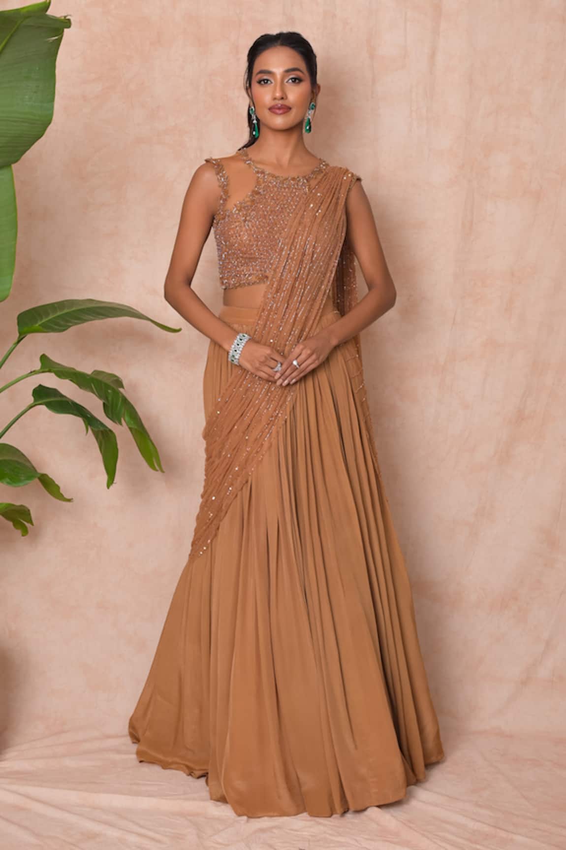 Vridhi Somaani Bella Pre-Draped Lehenga Saree With Blouse 