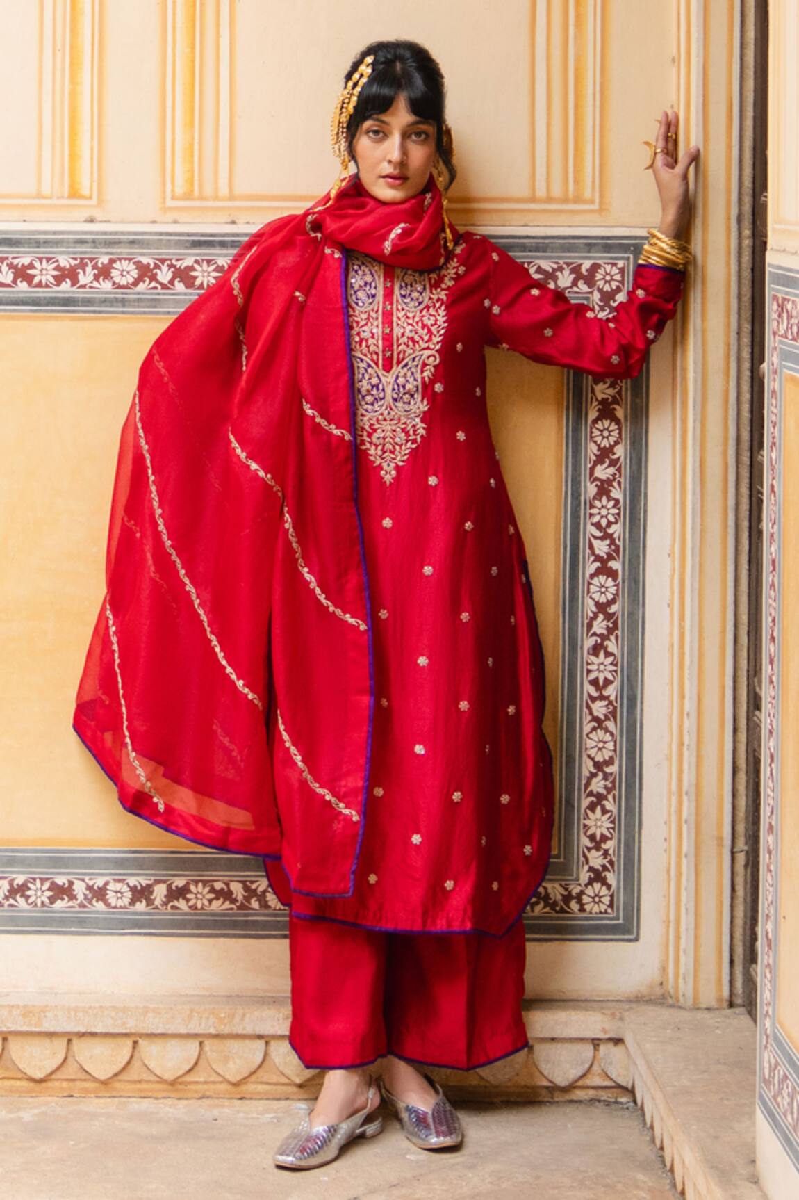 Pink City By Sarika Kairi Hexagon Kurta Set 
