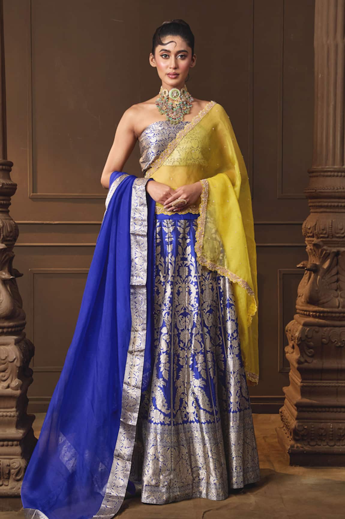 Vishwa By Pinki Sinha Banarasi Silk Lehenga Set With Unstitched Blouse Piece