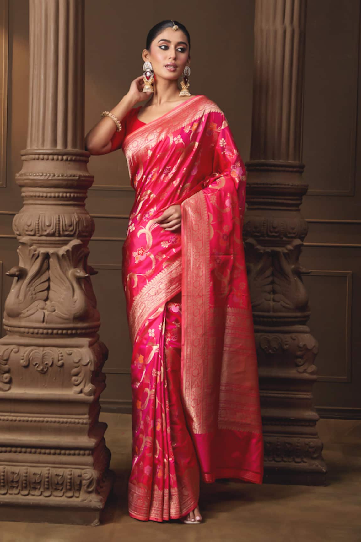 Vishwa By Pinki Sinha Banarasi Silk Saree With Running Blouse Piece 