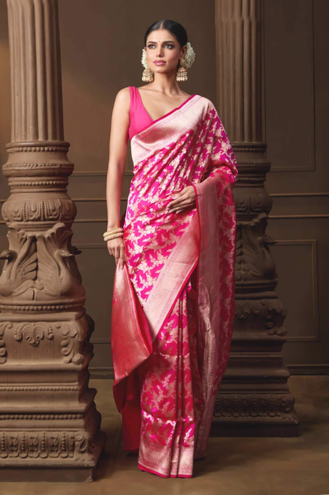 Vishwa By Pinki Sinha Banarasi Silk Saree With Running Blouse Piece 
