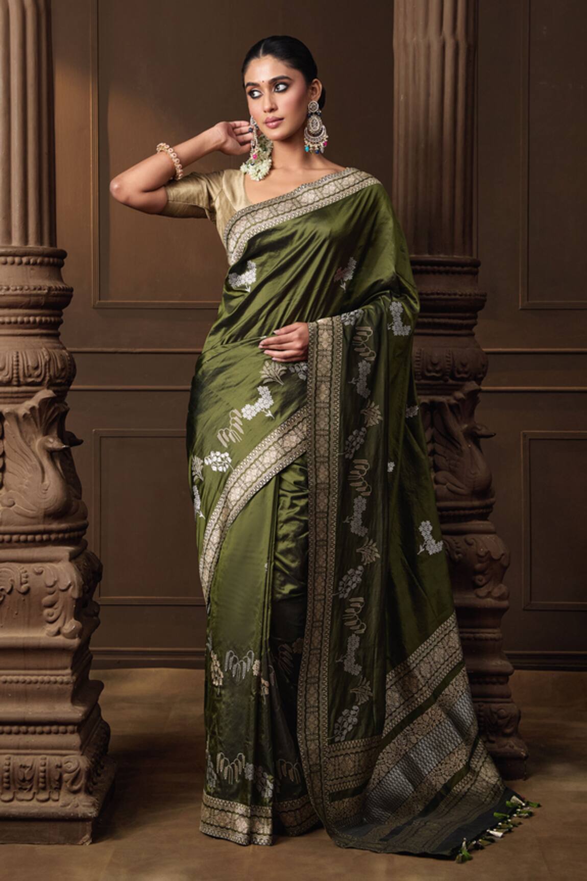 Vishwa By Pinki Sinha Banarasi Silk Saree With Running Blouse Piece 