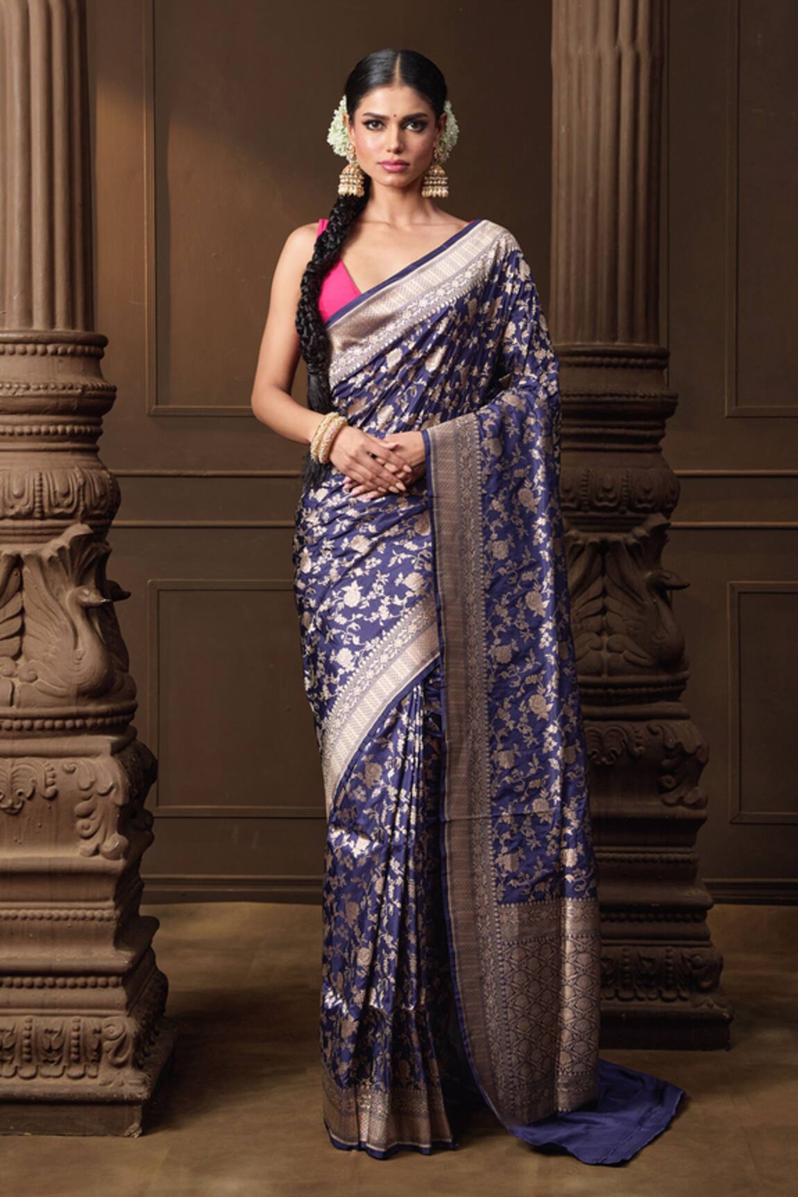 Vishwa By Pinki Sinha Banarasi Silk Saree With Running Blouse Piece 