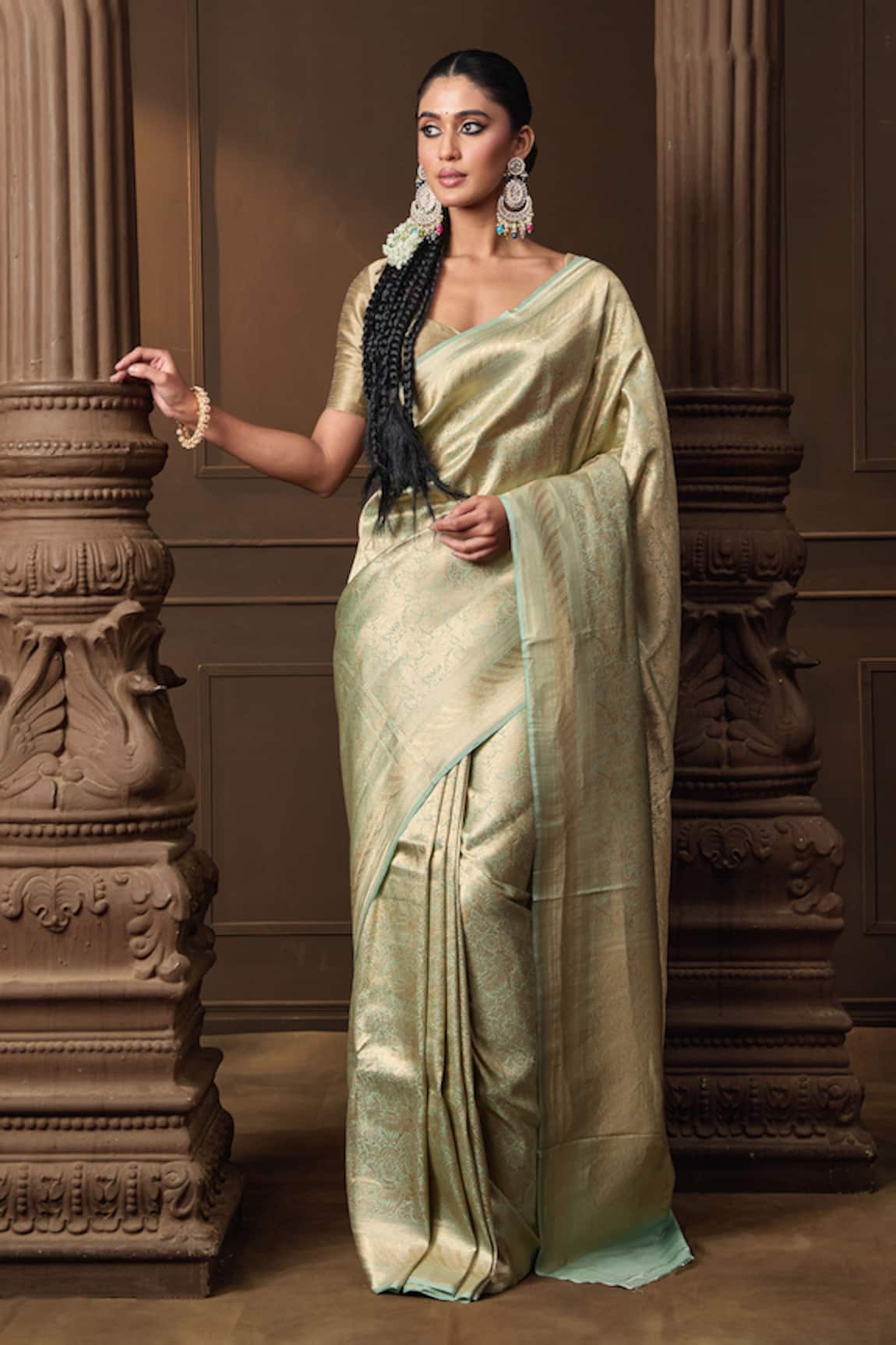 Vishwa By Pinki Sinha Banarasi Silk Saree With Running Blouse Piece 