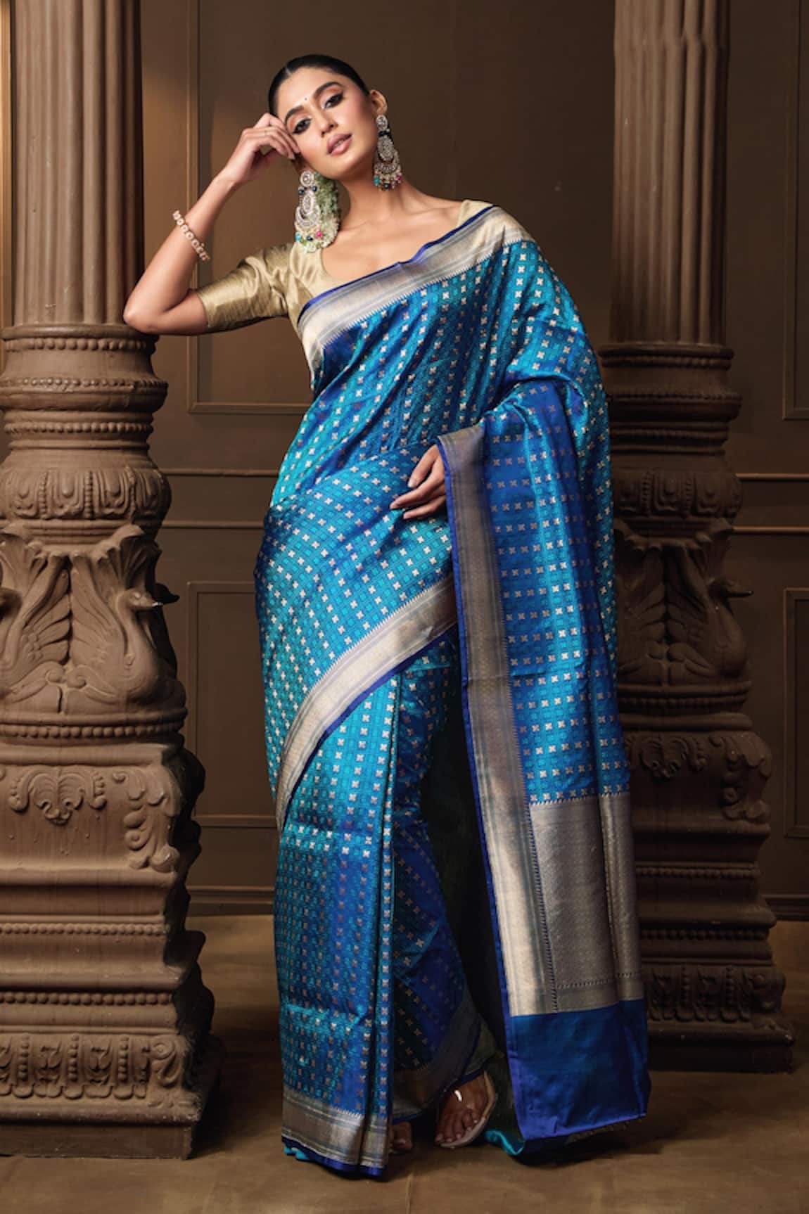Vishwa By Pinki Sinha Banarasi Silk Saree With Running Blouse Piece 