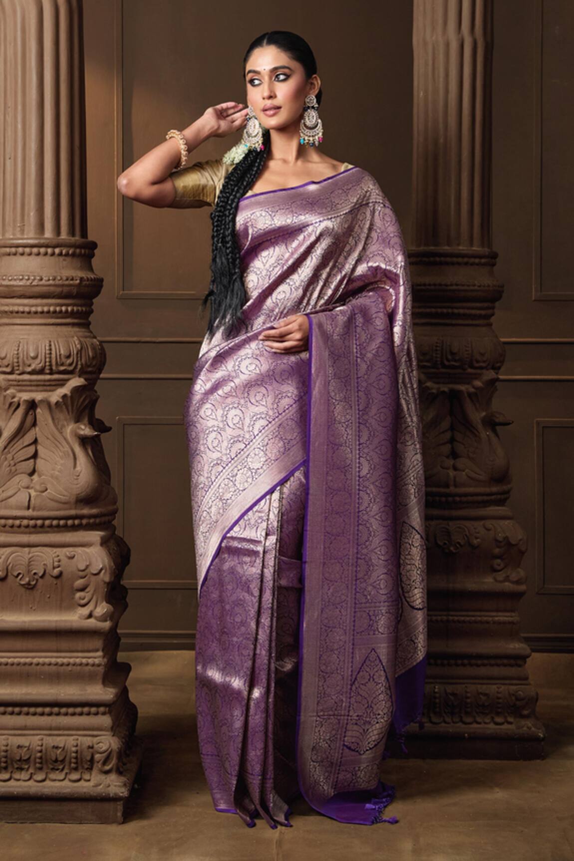 Vishwa By Pinki Sinha Brocade Silk Saree With Running Blouse Piece 