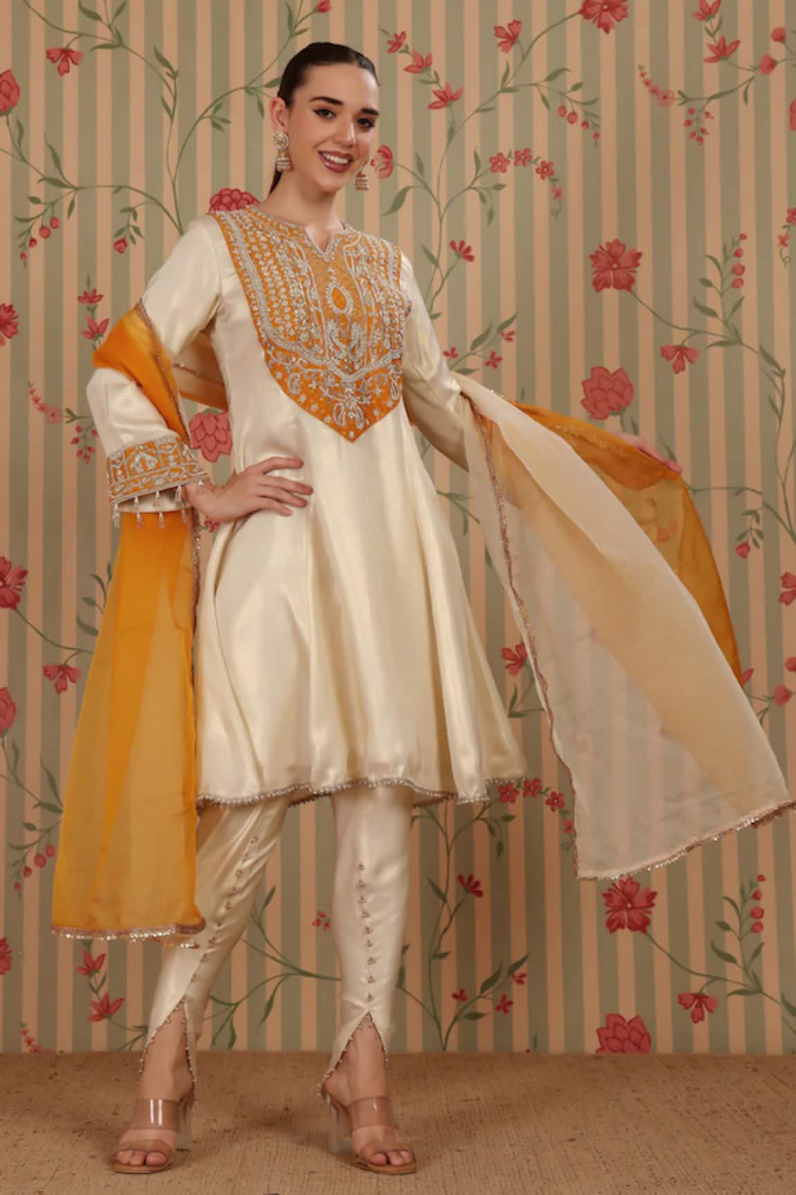 Nitisha Kashyap Official A-Line Kurta Tulip Pant Set 