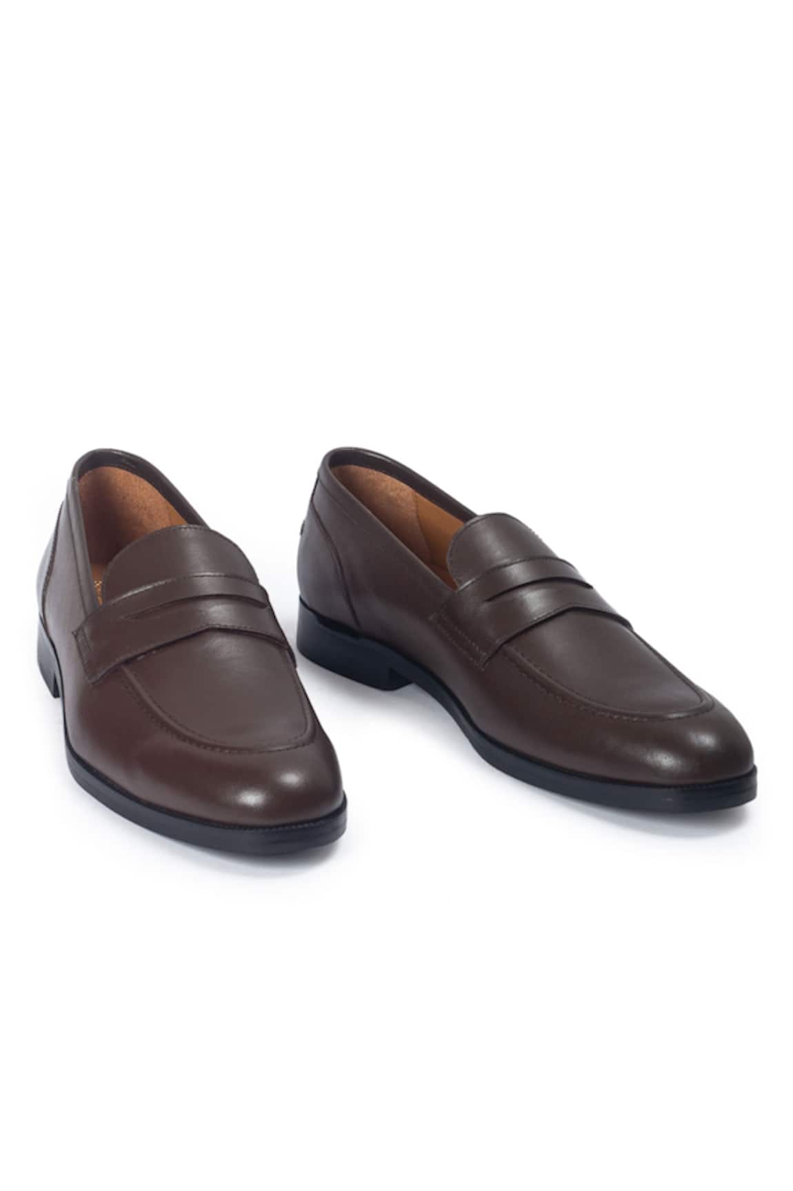 Domani Palermo Leather Brown Penny Slip-on Loafers 