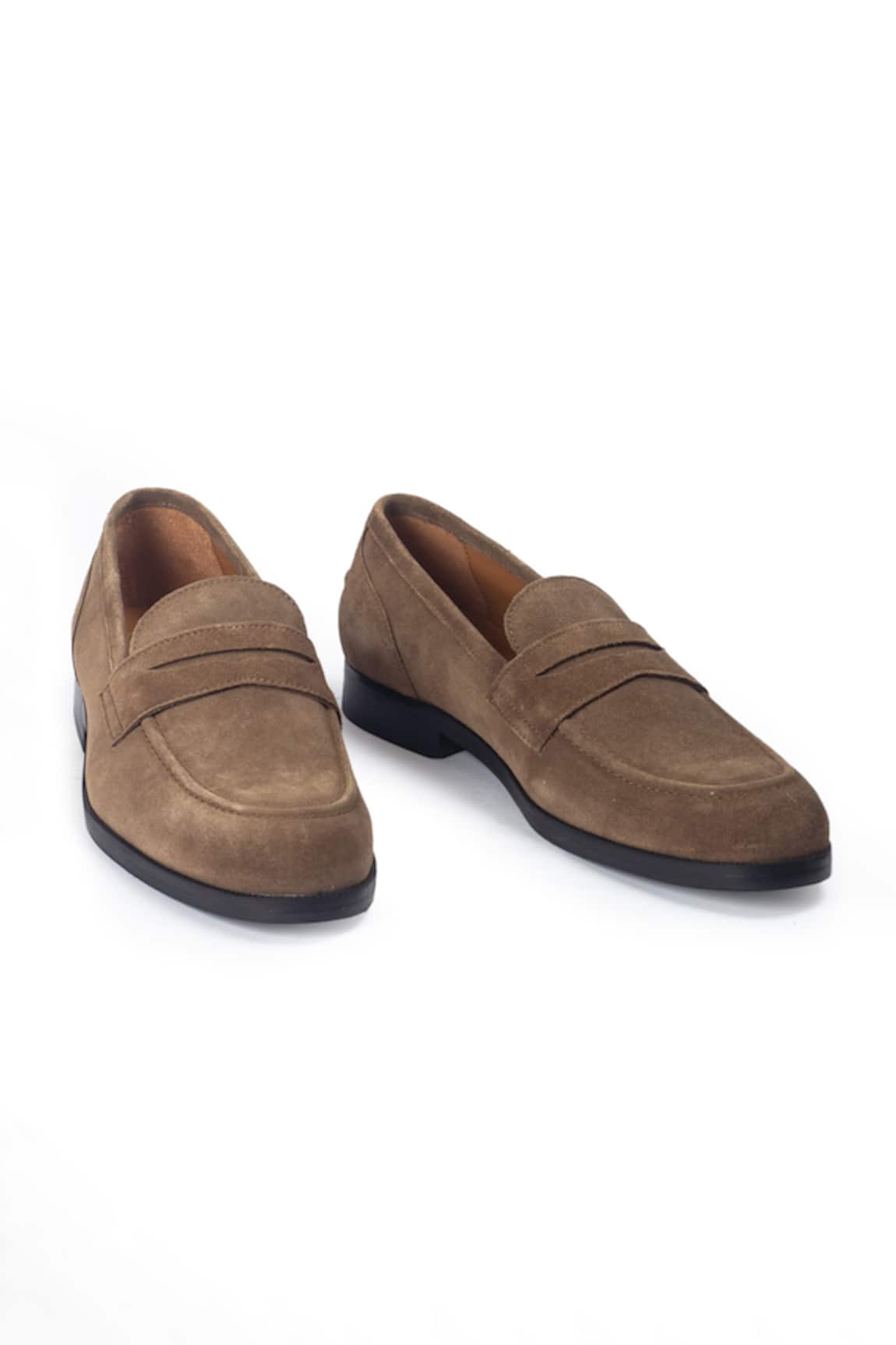 Domani Palermo Suede Olive Penny Slip-on Loafers 