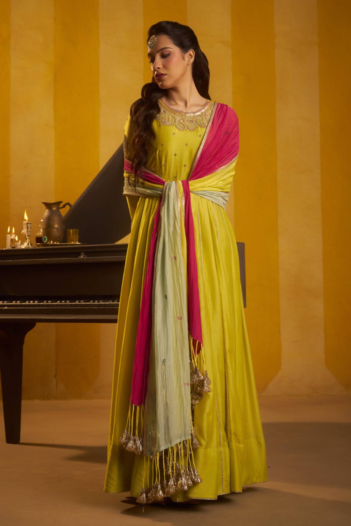 Hirika & Dhruti Moti Work Anarkali & Colorful Dupatta 