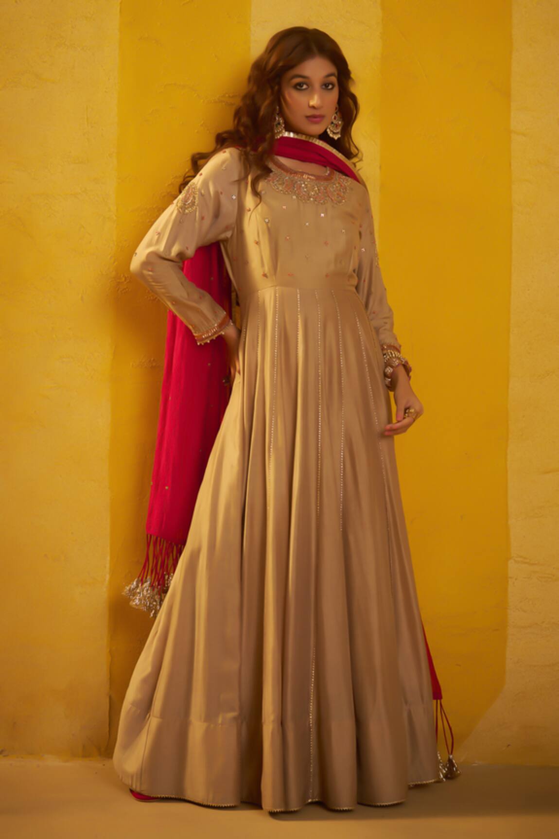 Hirika & Dhruti Moti Work Anarkali & Colorful Dupatta 