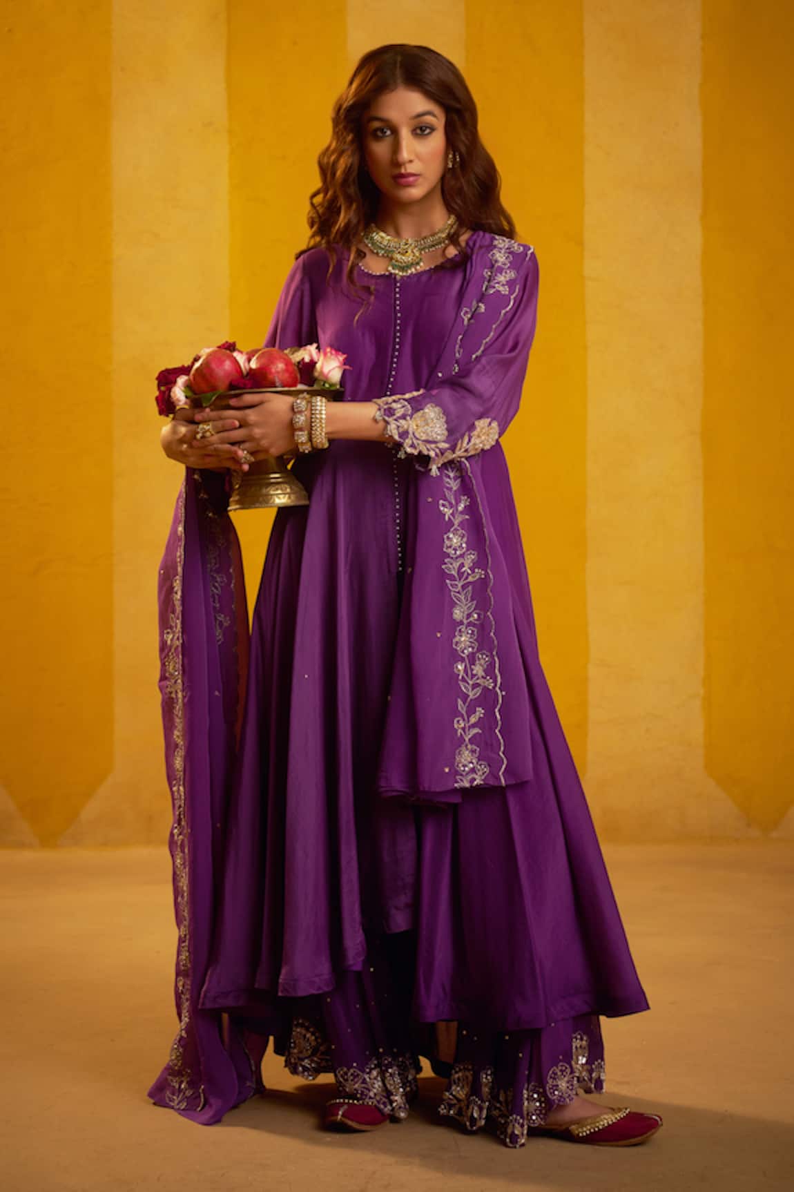 Hirika & Dhruti Hand Embroidered Anarkali Sharara Set With Dupatta 