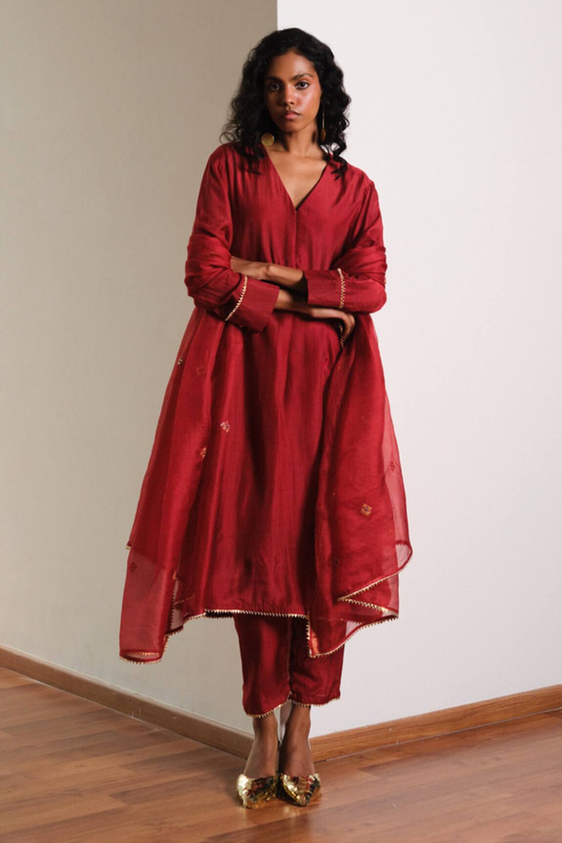 Kharakapas Kumkum Kurta Set 