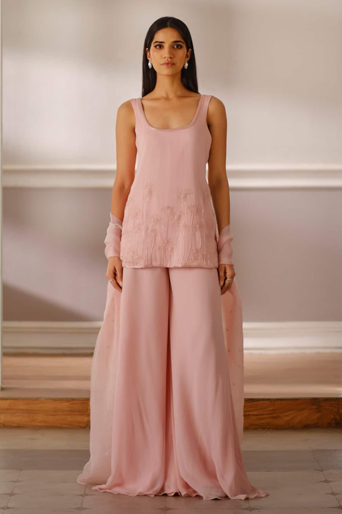 Maison 9002 Aurelia Floral Embroidered Kurta Palazzo Set