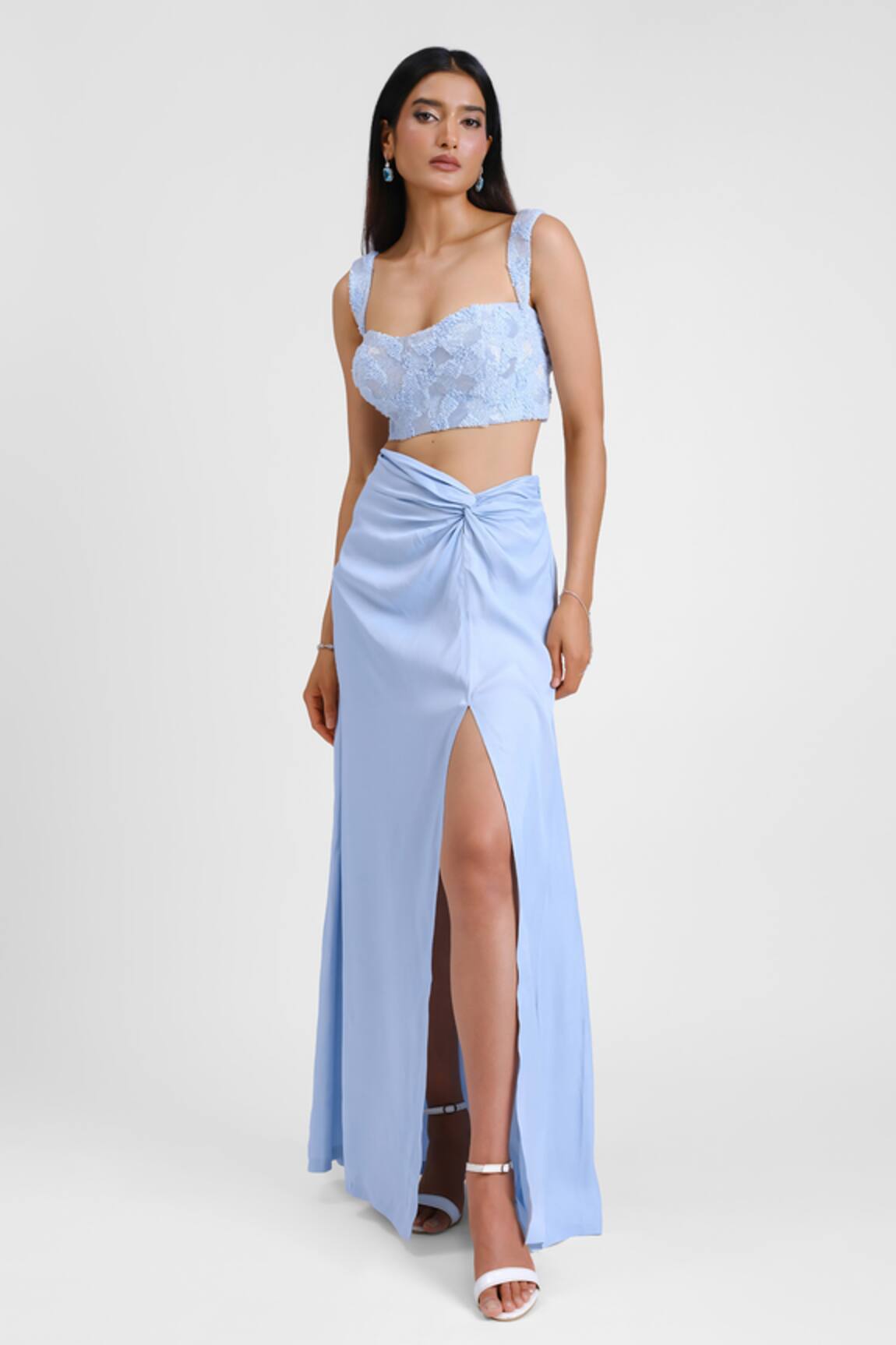 Maison 9002 Sophia Grass Embroidered Bustier & Skirt Set