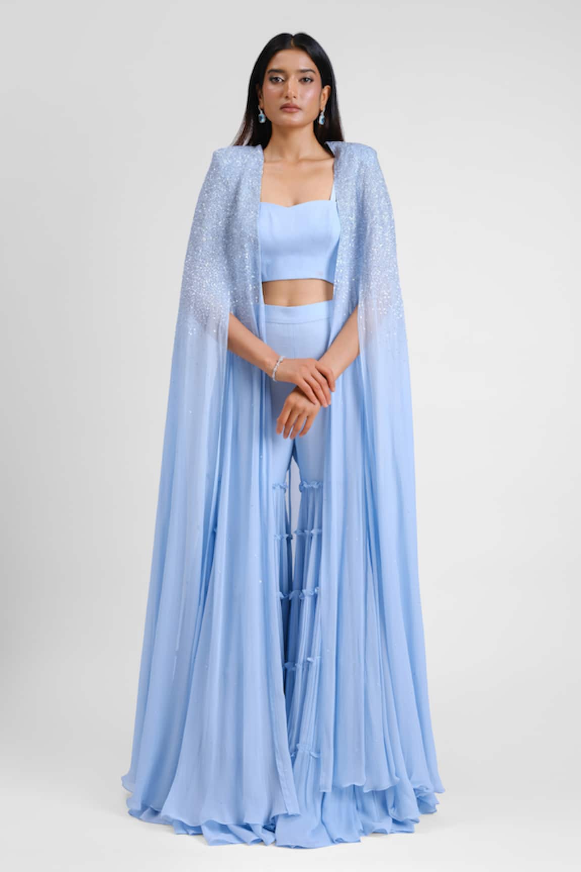 Maison 9002 Riley Hand Embroidered Cape Gharara Set