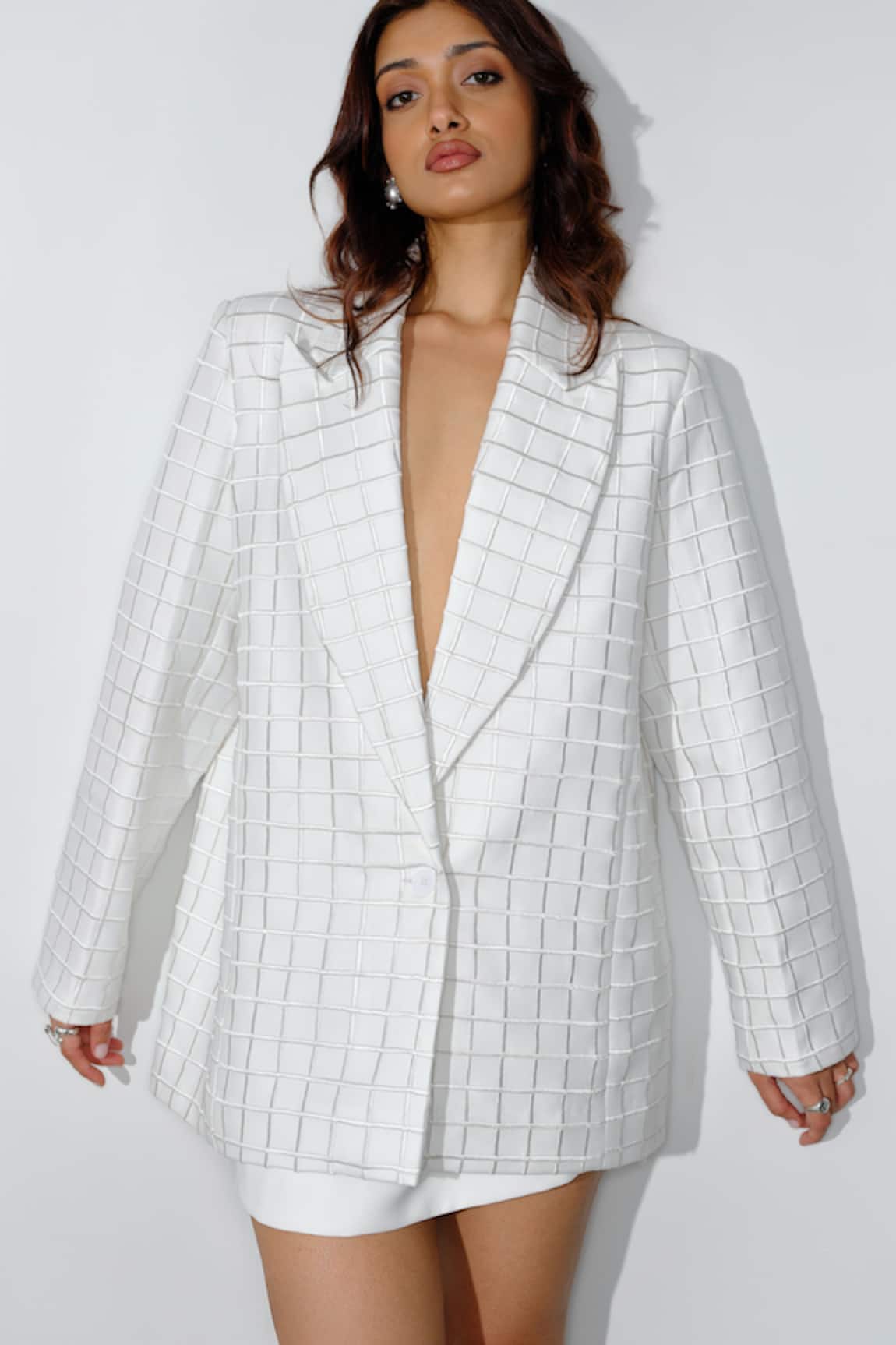 Maison 9002 Leclerc Checkered Blazer With Skirt