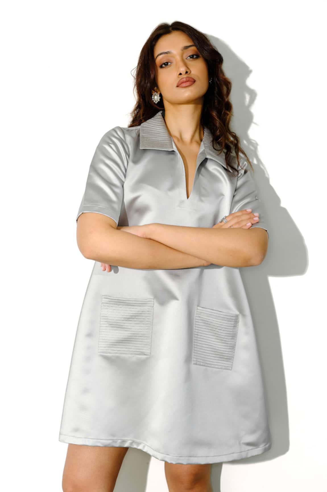 Maison 9002 Niki Satin A-line Dress