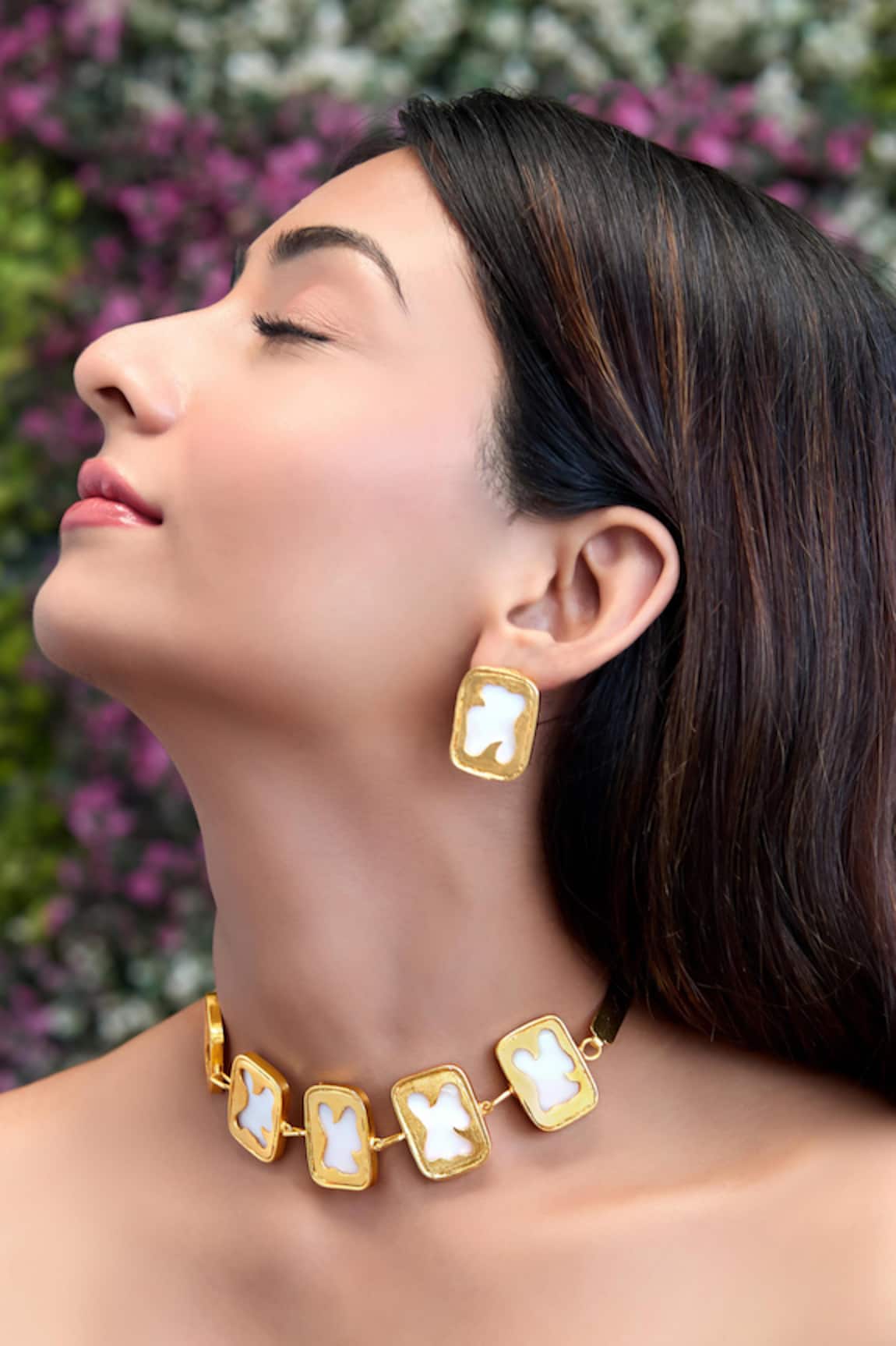 Hetal Shah Galaxy Rectangle Motif Brass Choker