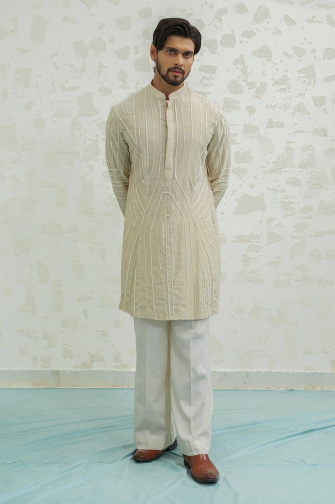 Runit Gupta Abstract Geometry Kurta & Pant Set
