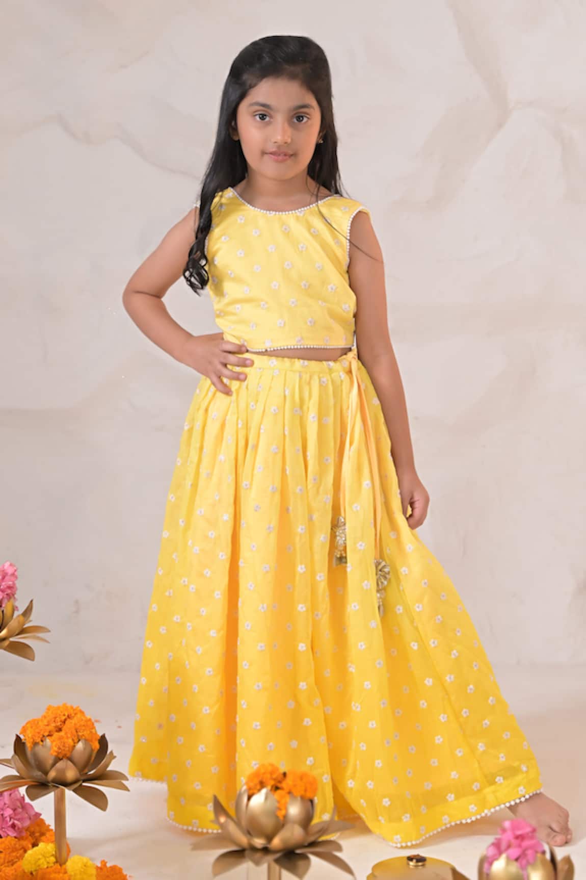 The Plum Bum Ombre Shaded Pearl Detailed Lehenga & Blouse Set 