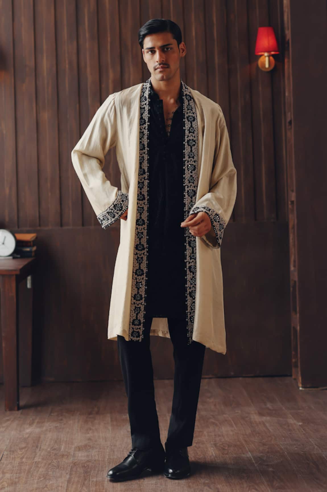 Twenty Nine Resham & Mirrorwork Overlay Kurta Set