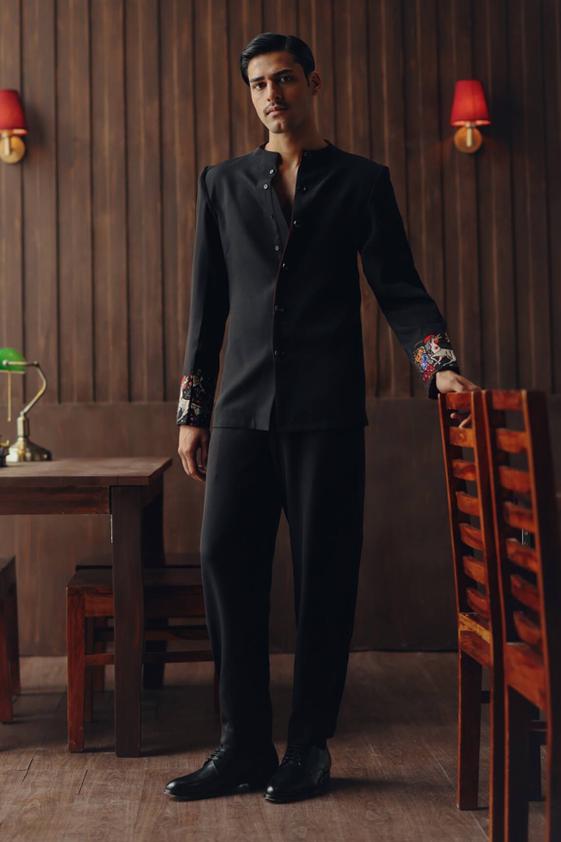 Twenty Nine Raasleela Art Deco Embroidered Jacket & Dhoti Pant Set