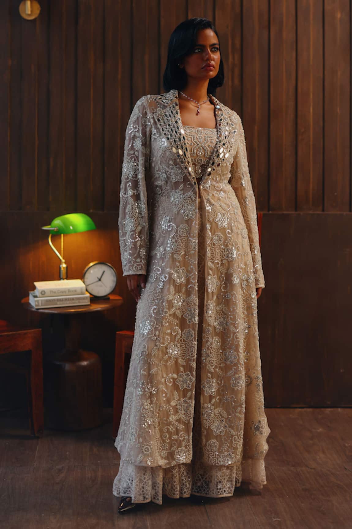 Twenty Nine Embroidered Mirrorwork Beadwork Long Blazer