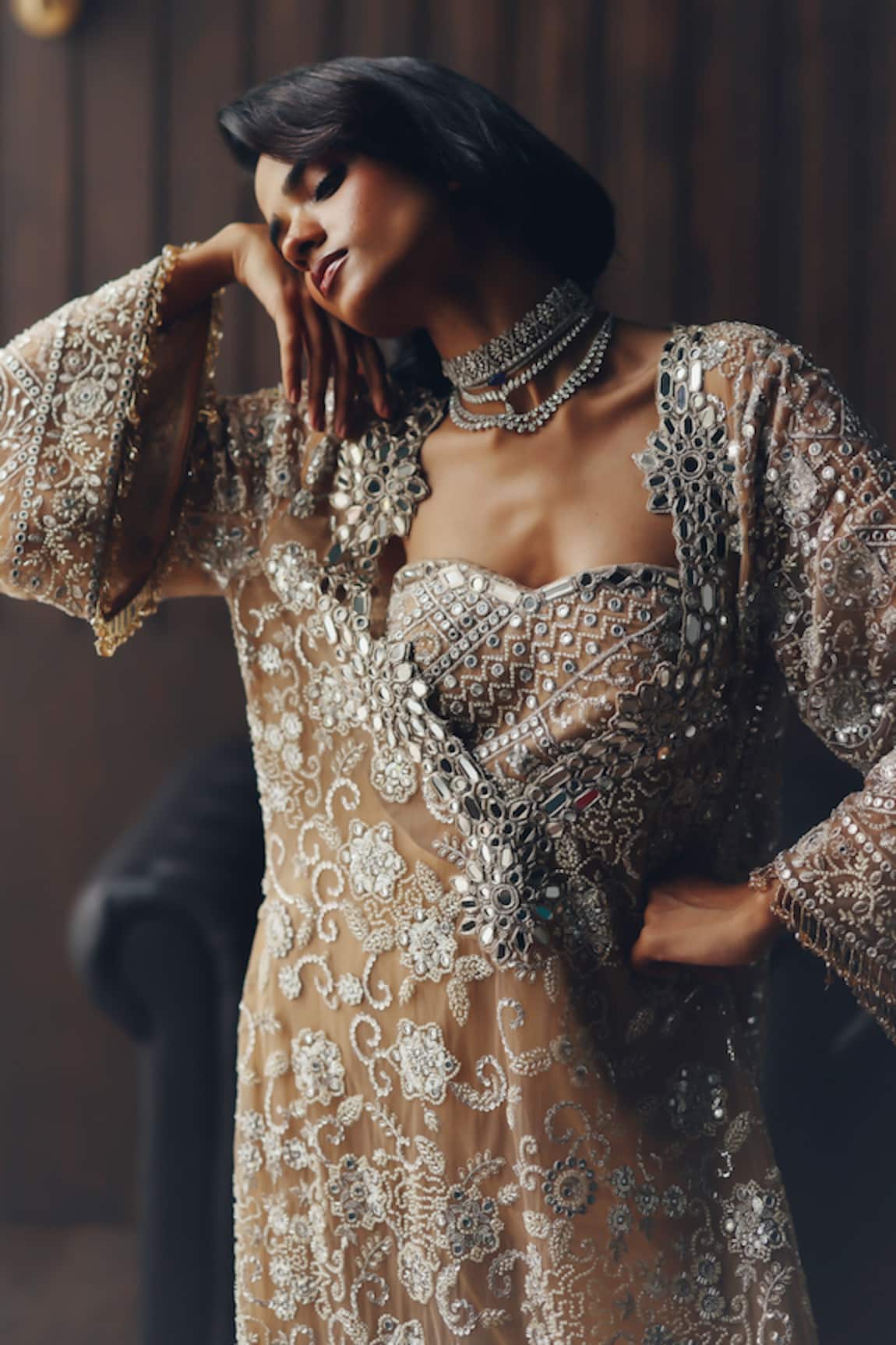 Twenty Nine Mirrorwork & Bead Embroidered Bustier