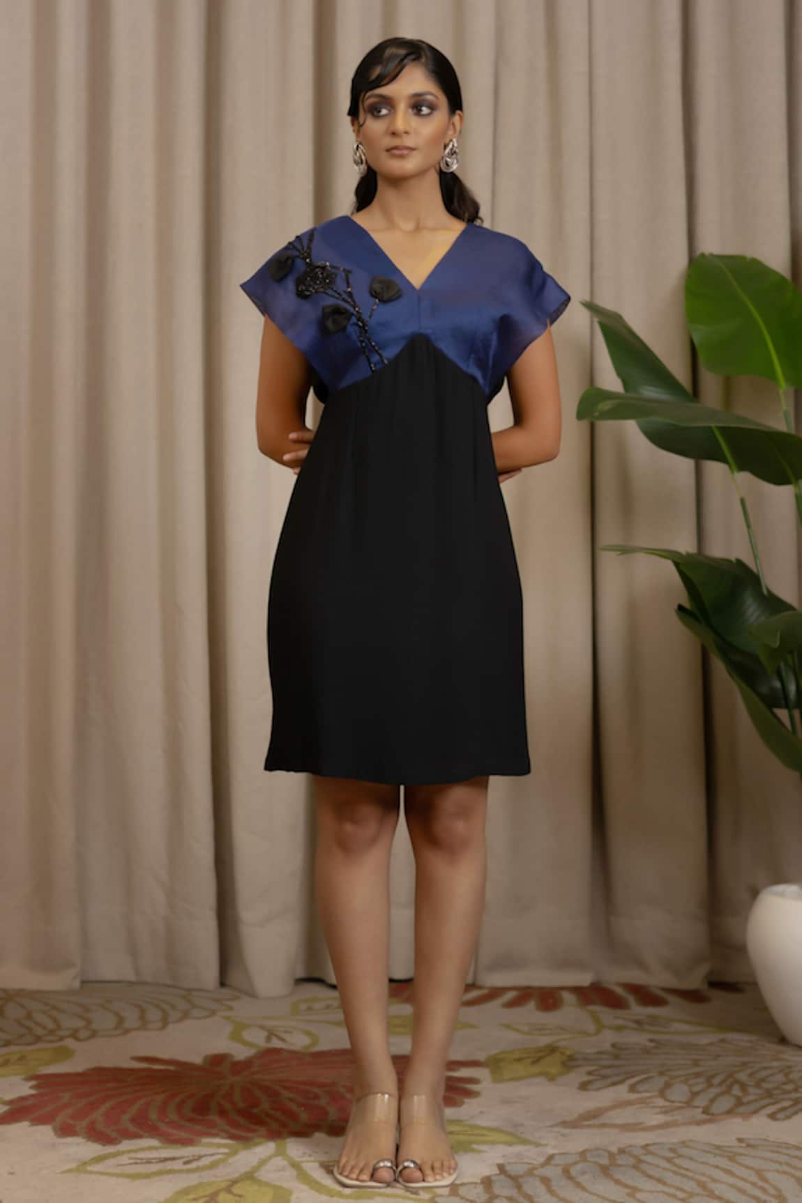 Vanshika Agarwal Label Kim V-Neck Organza & Georgette Dress 