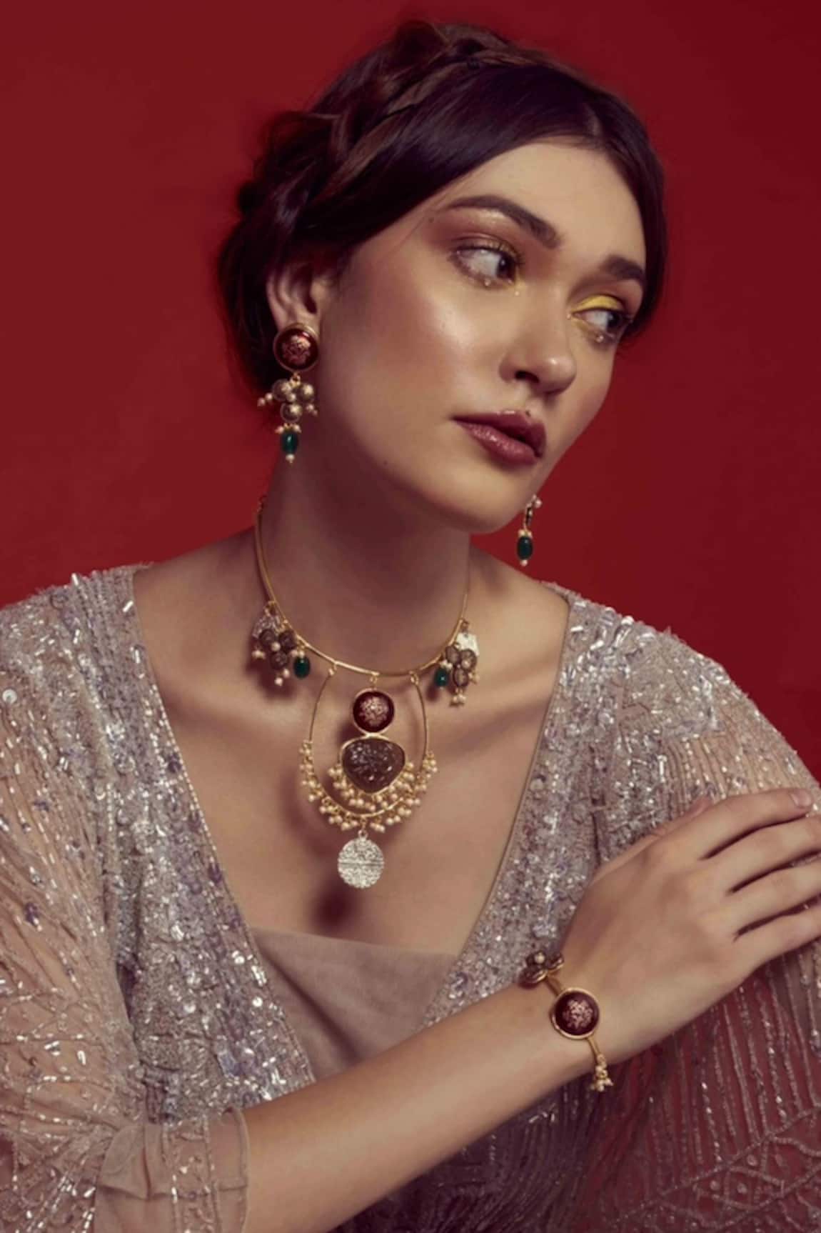 Hetal Shah Antique Round Hasdi Necklace