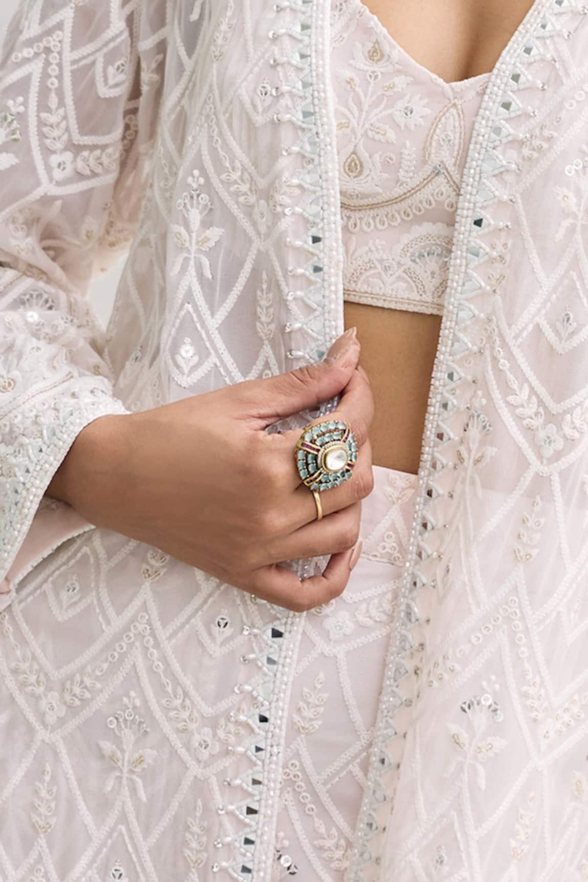 Amaara Jewels Amara Jade & Wine Stone Ring 