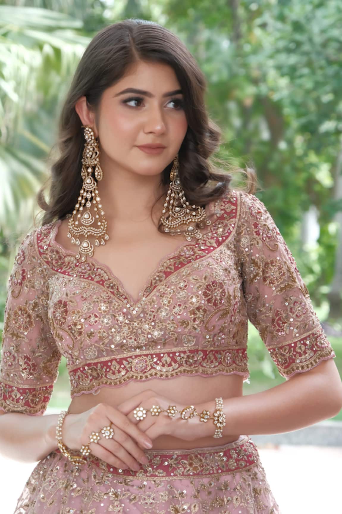 Amaara Jewels Palmira Floral & Crescent Haathphool 