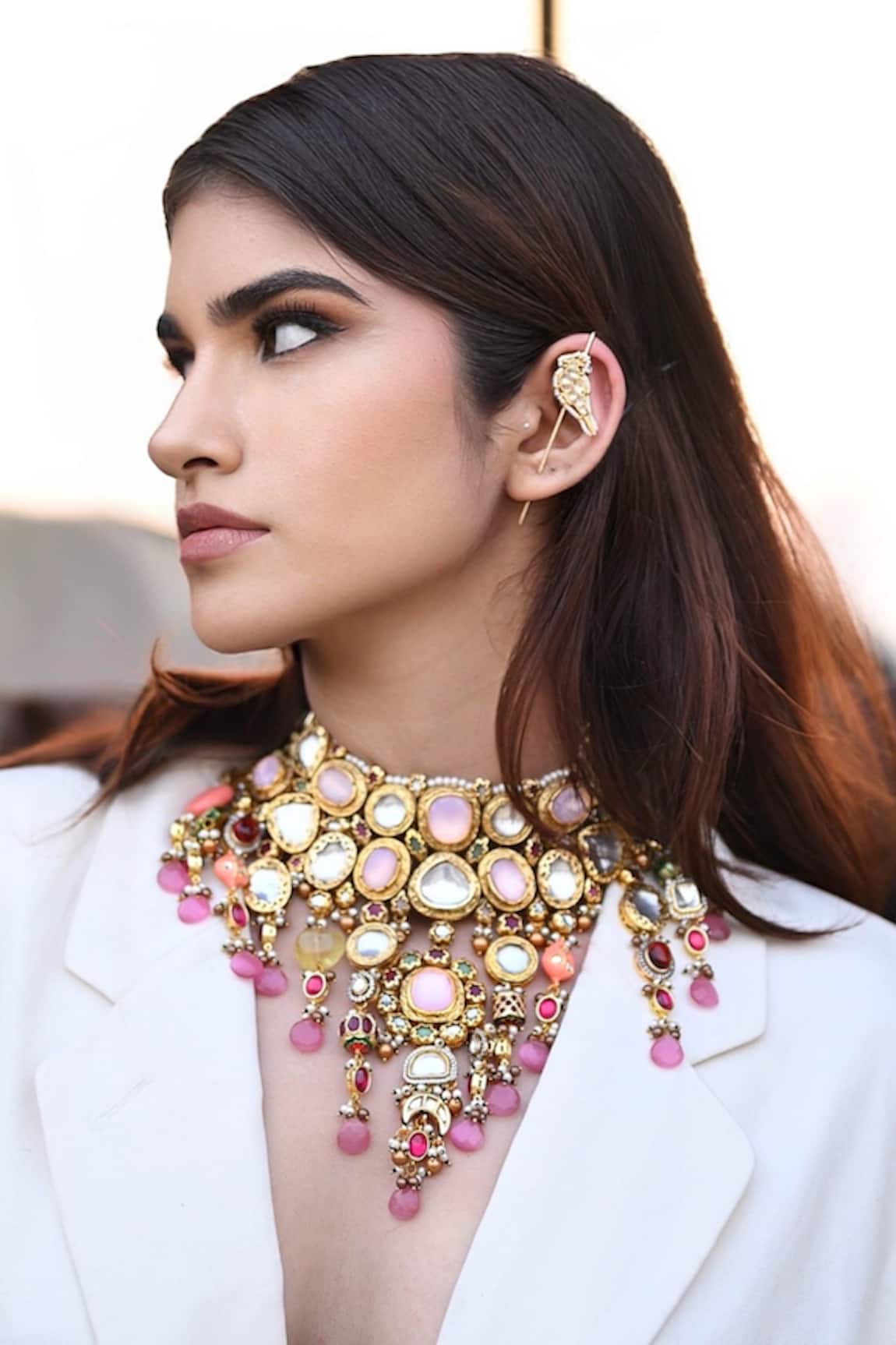 Amaara Jewels Gilded Sorbet Matte Embellished Necklace Set