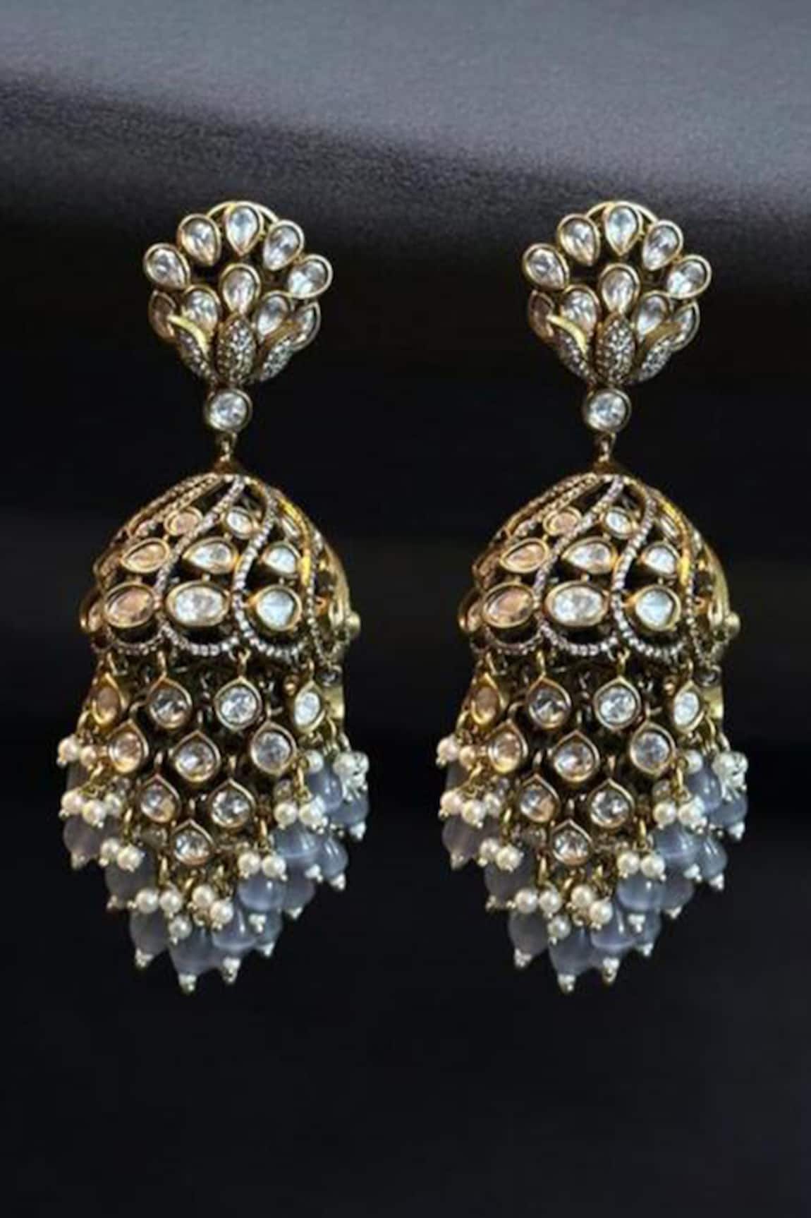 Amaara Jewels Lustre Bloom Kundan Earrings