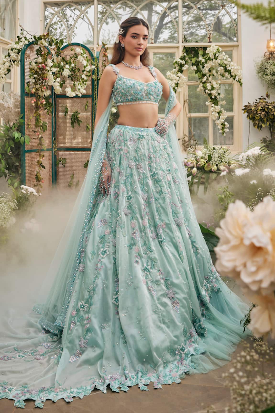 Baya Floral Hand Embroidered Lehenga Set 