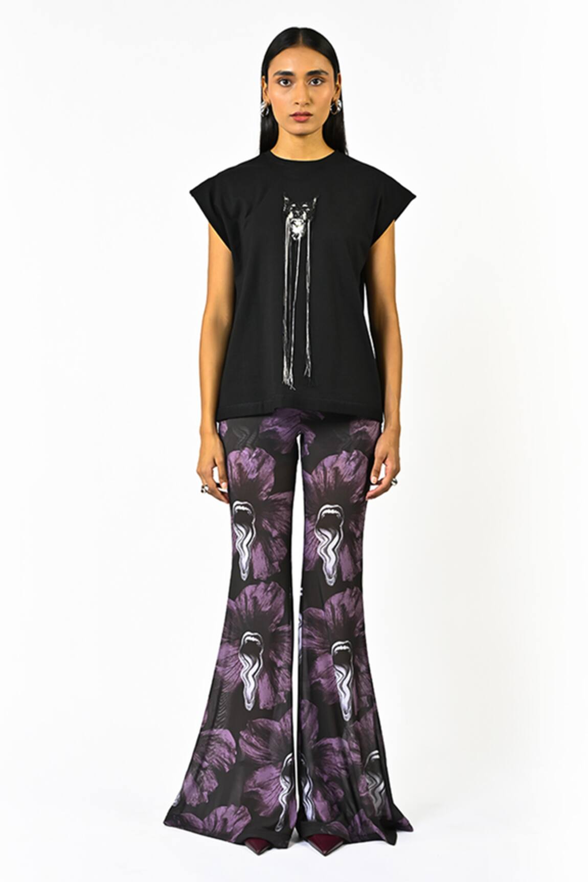 Huemn Fringed Hand Embroidered Canine Top 