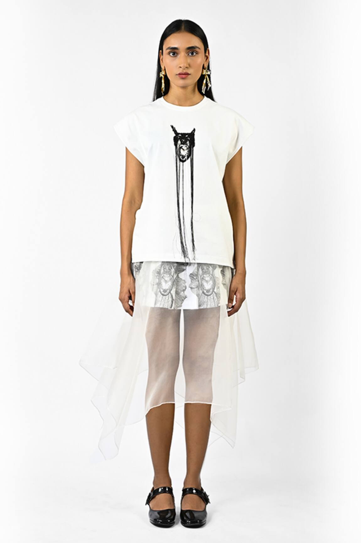 Huemn Fringed Hand Embroidered Canine Top 