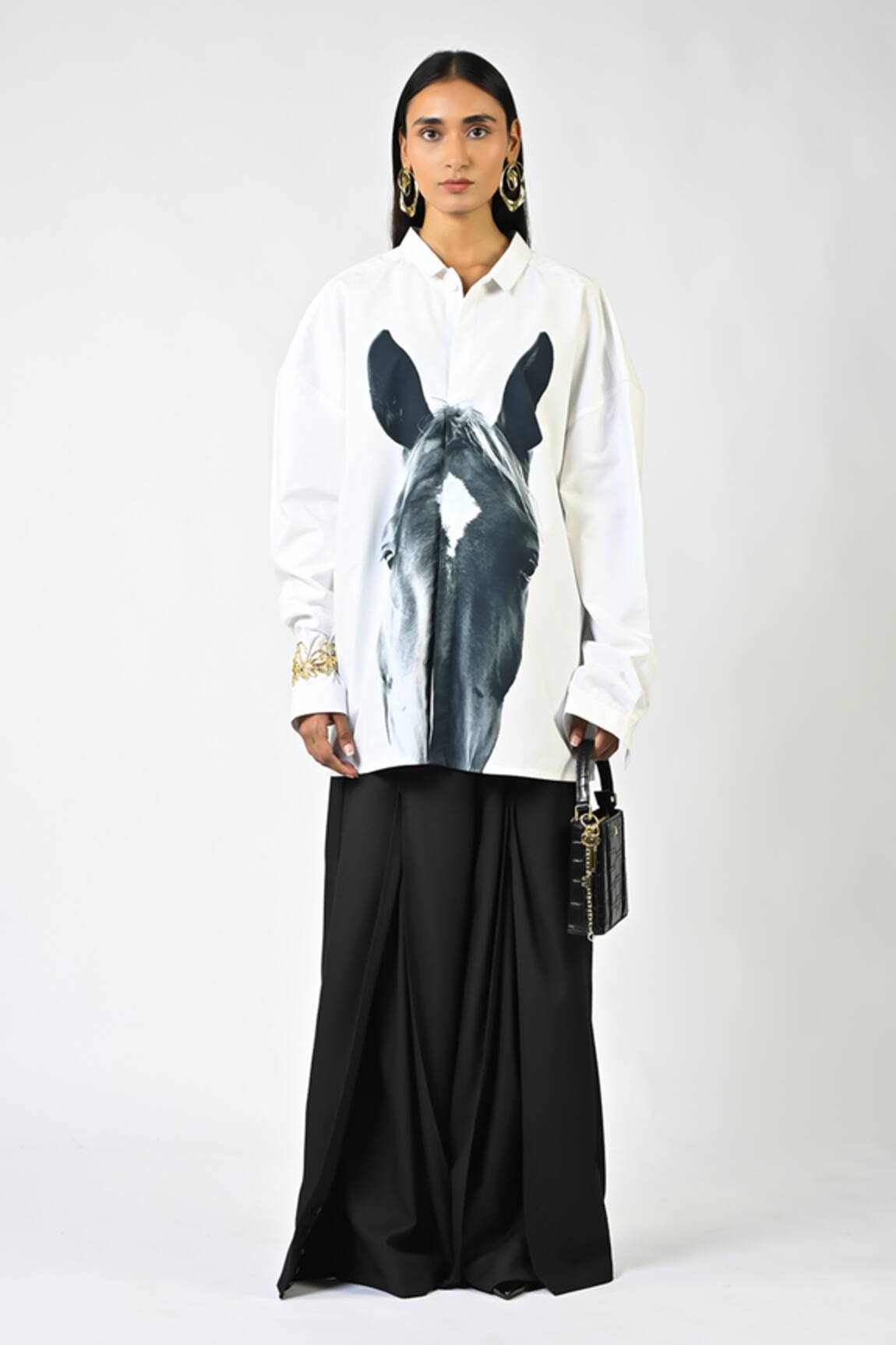 Huemn Horse Print Cotton Shirt 