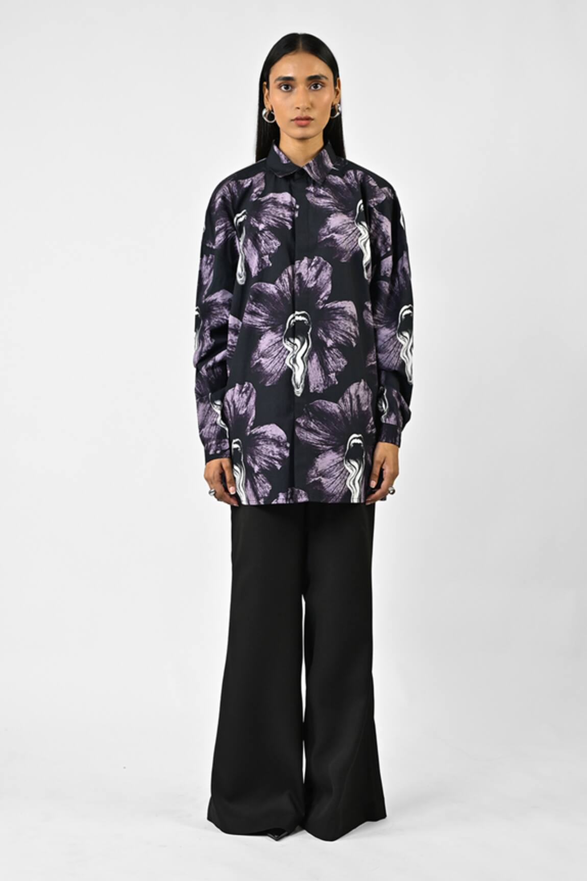 Huemn Printed Oversized Cotton Shirt 