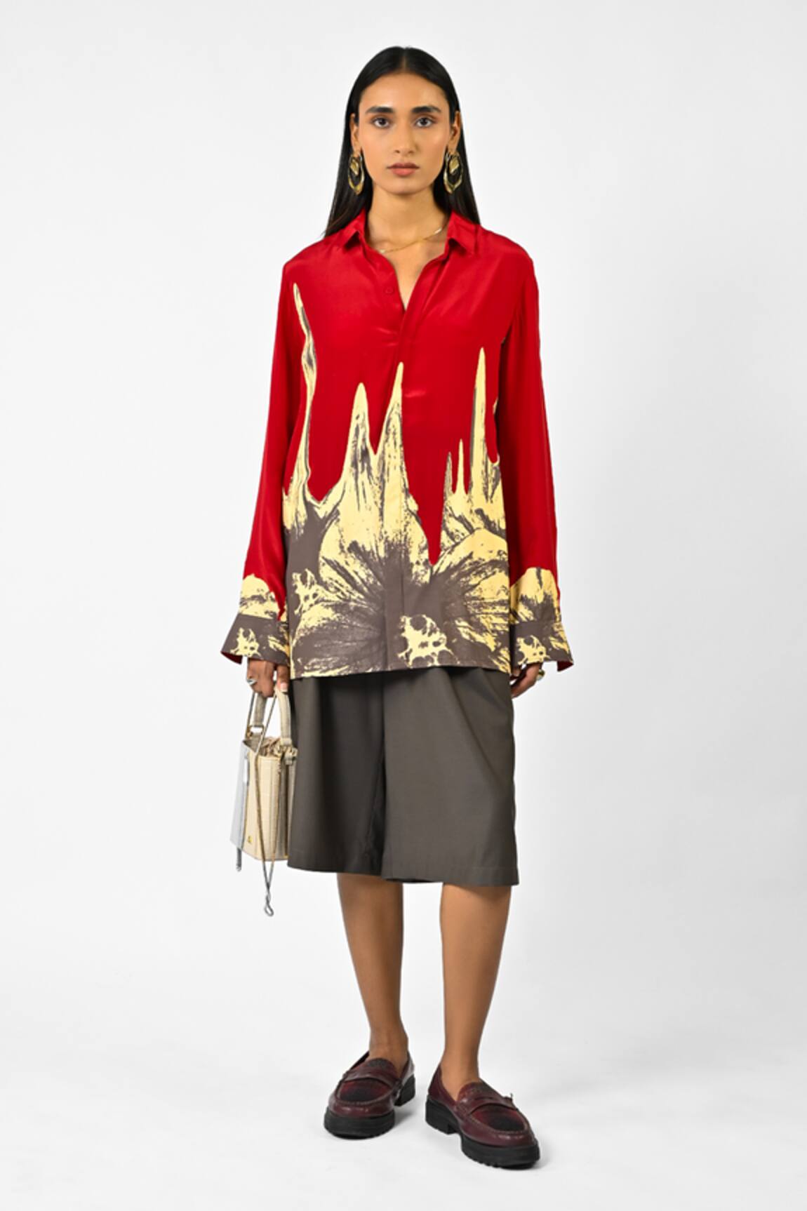 Huemn Floral Drip Red Shirt 