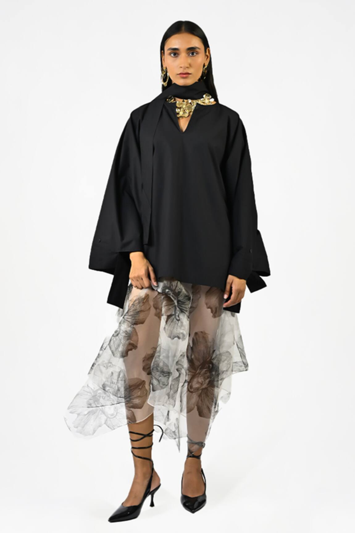 Huemn Handkerchief Hem Organza Skirt 