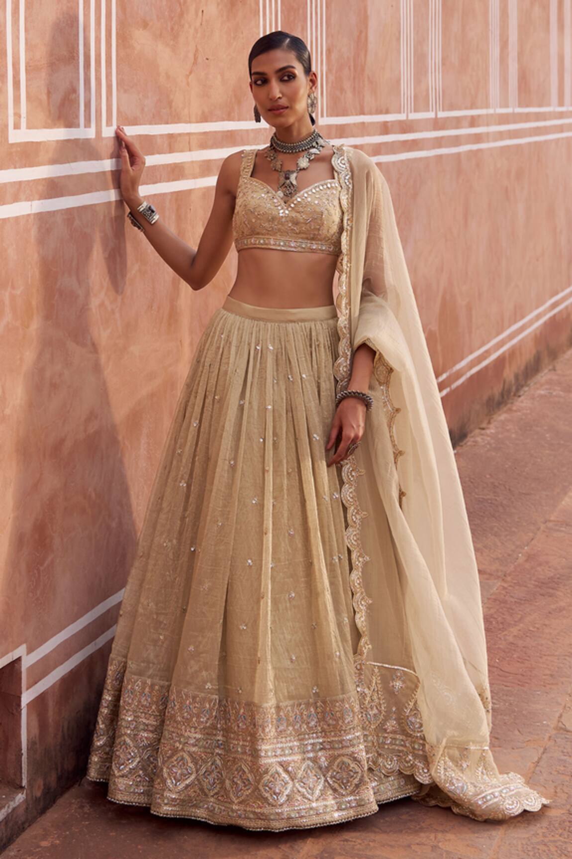 Lashkaraa Embroidered Tissue Silk Lehenga Set 