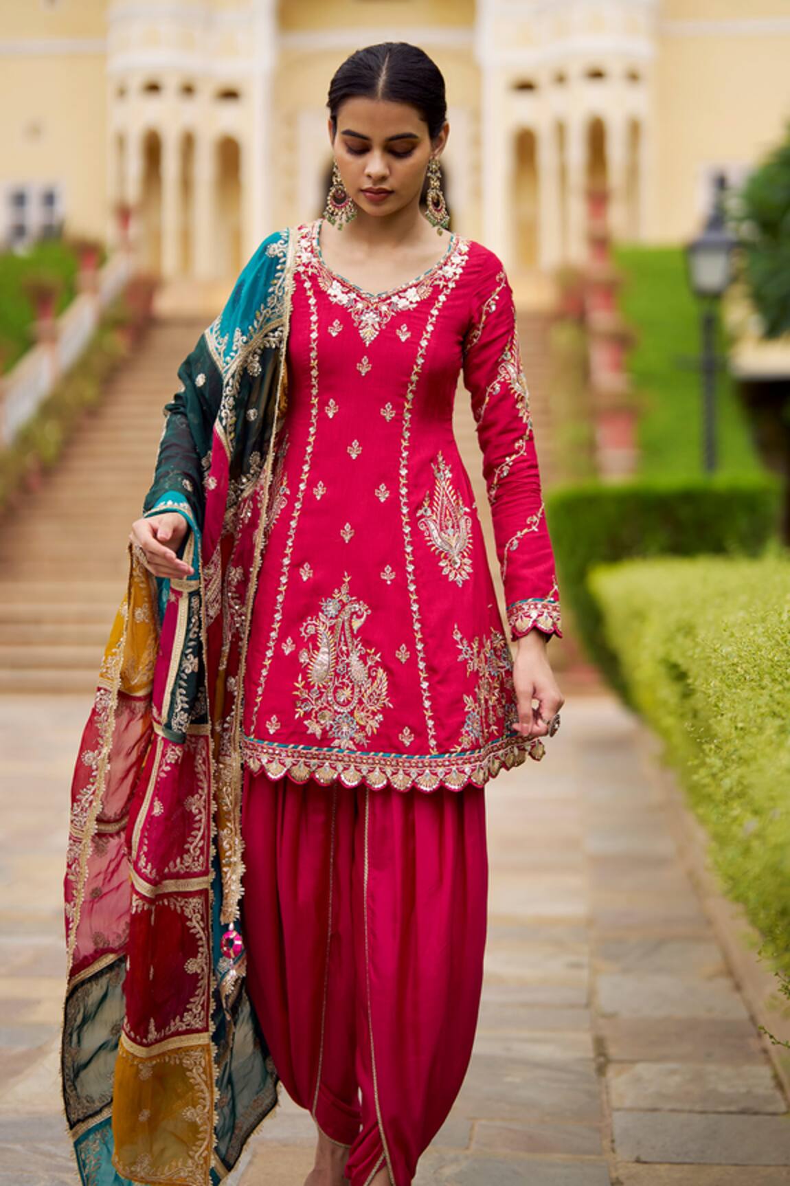 Lashkaraa Embroidered Viscose Silk Punjabi Suit 