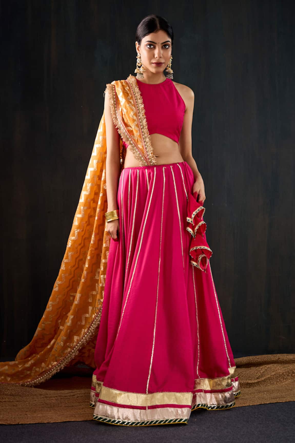 Tuli Chamak Gota Work Lehenga Set 